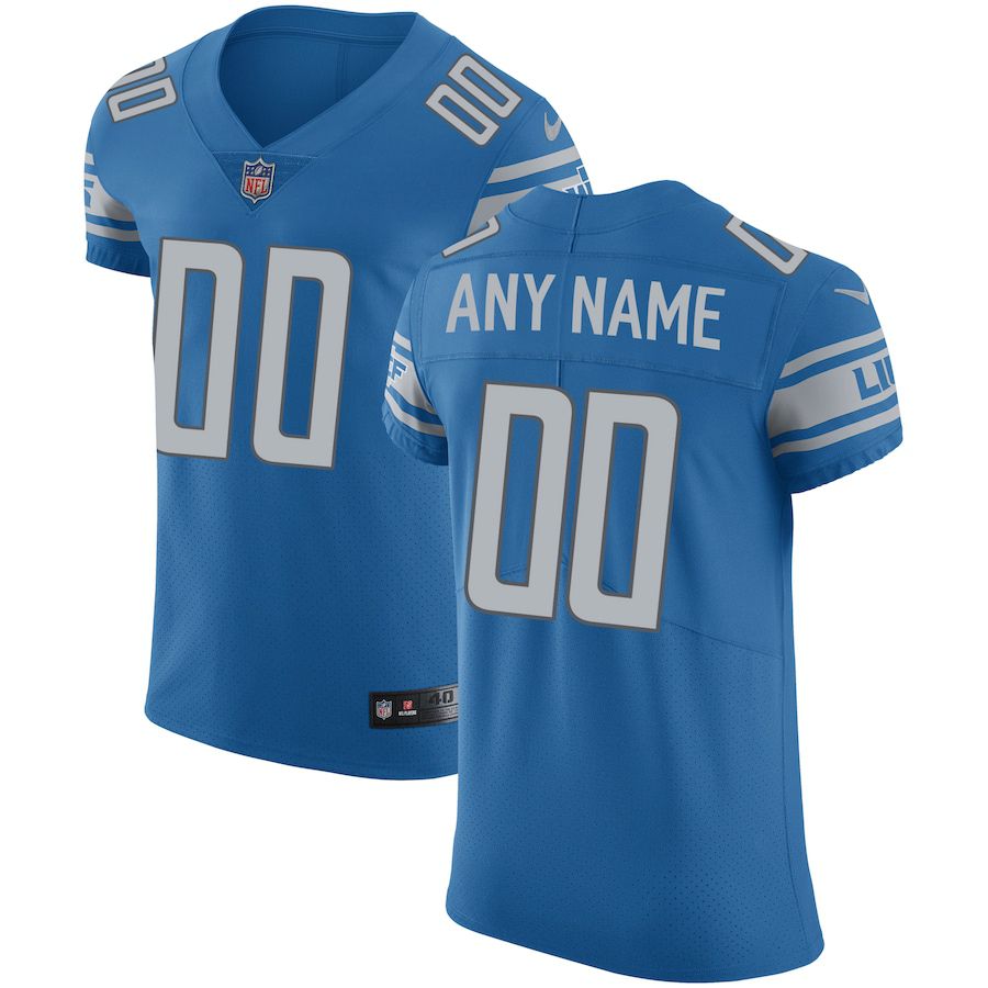 Men Detroit Lions Nike Blue Vapor Untouchable Custom Elite NFL Jersey->->Custom Jersey
